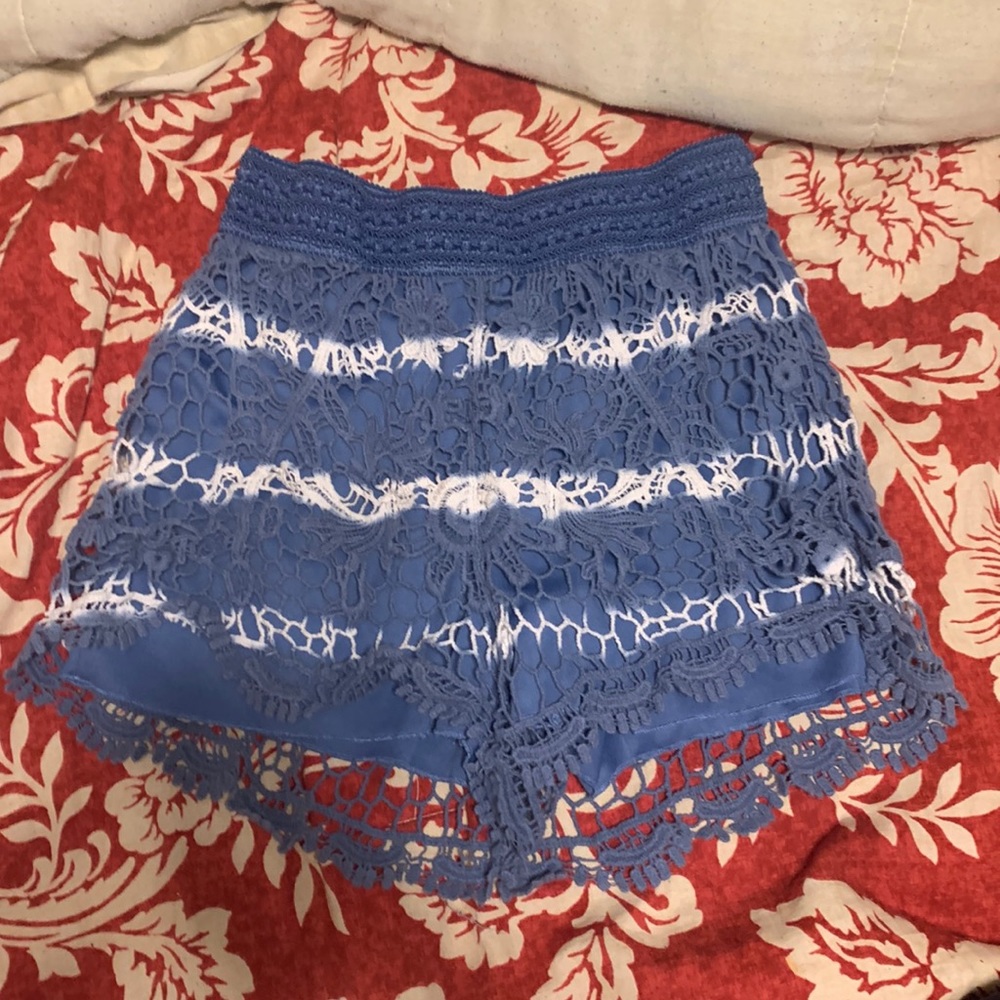 Blue and white shorts